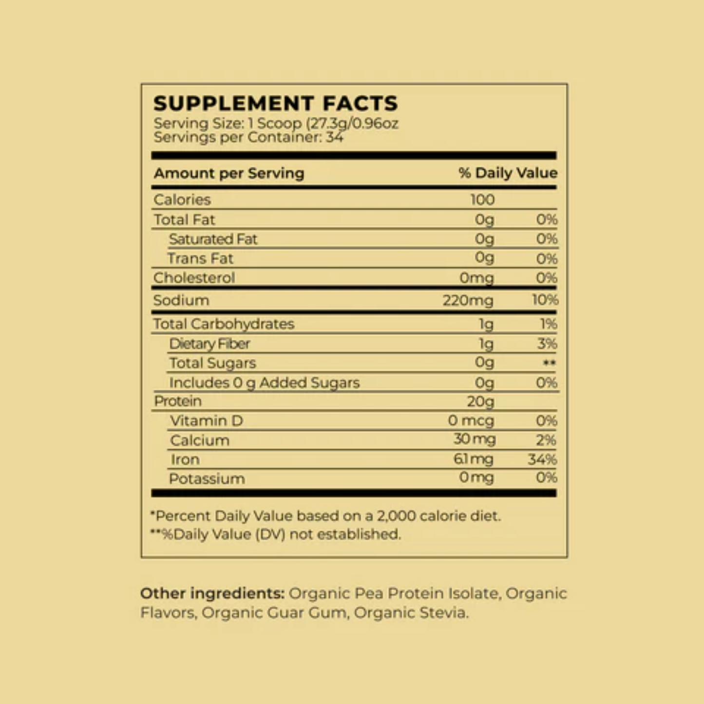 Dude Vibe Organic Vegan Protein Powder - Vanilla Flavored