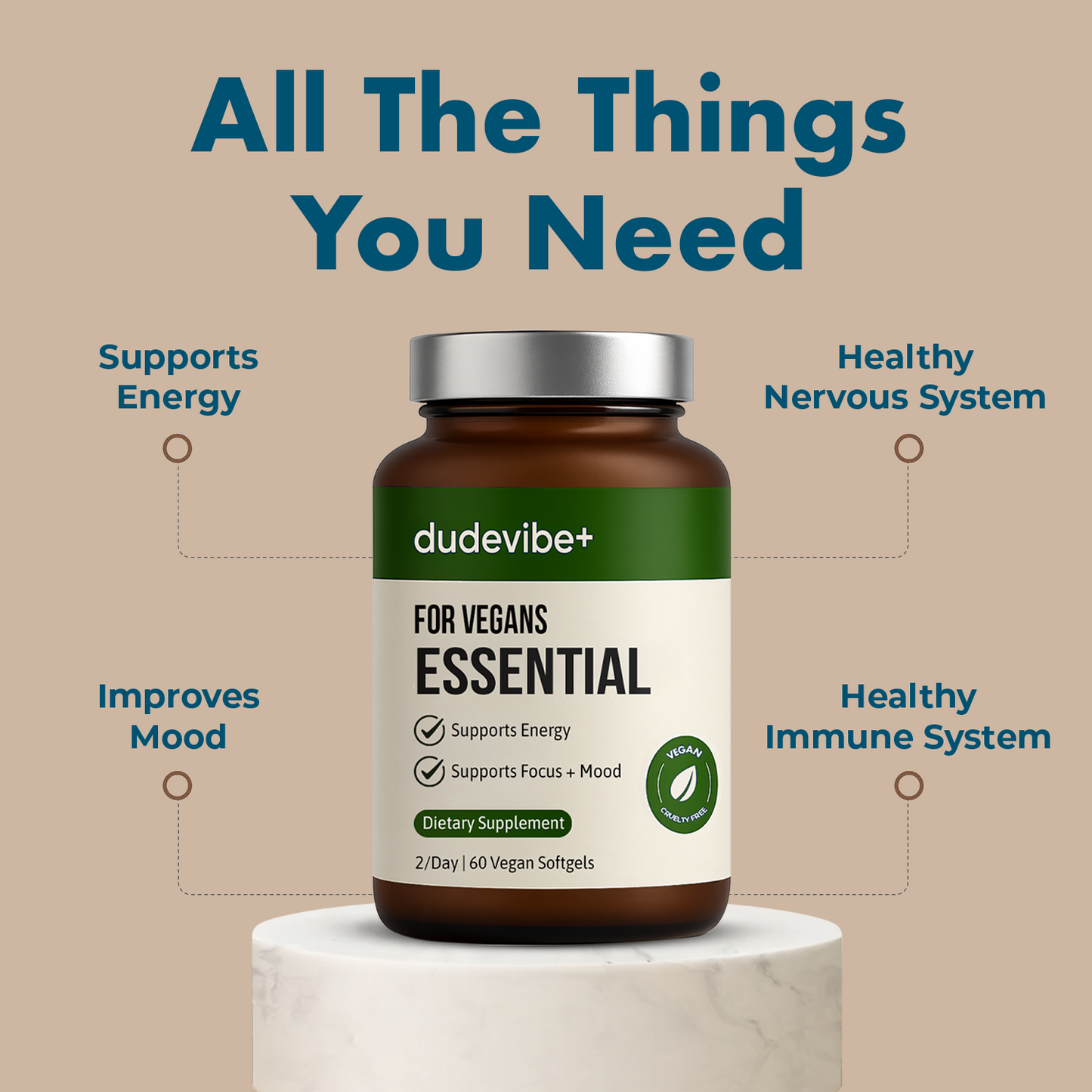 Dude Vibe Essential Vegan Multivitamin