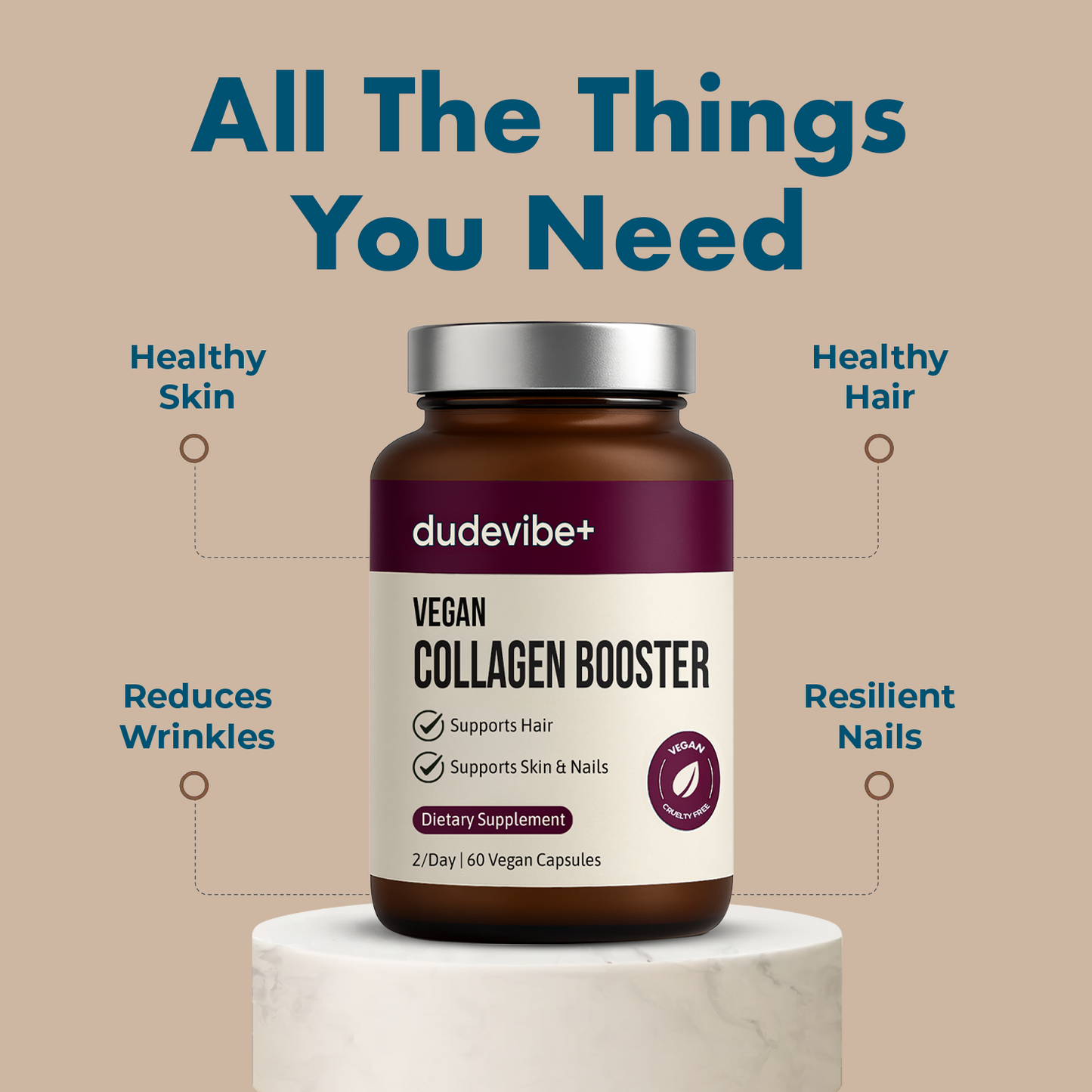 Dude Vibe Vegan Collagen Booster Supplement