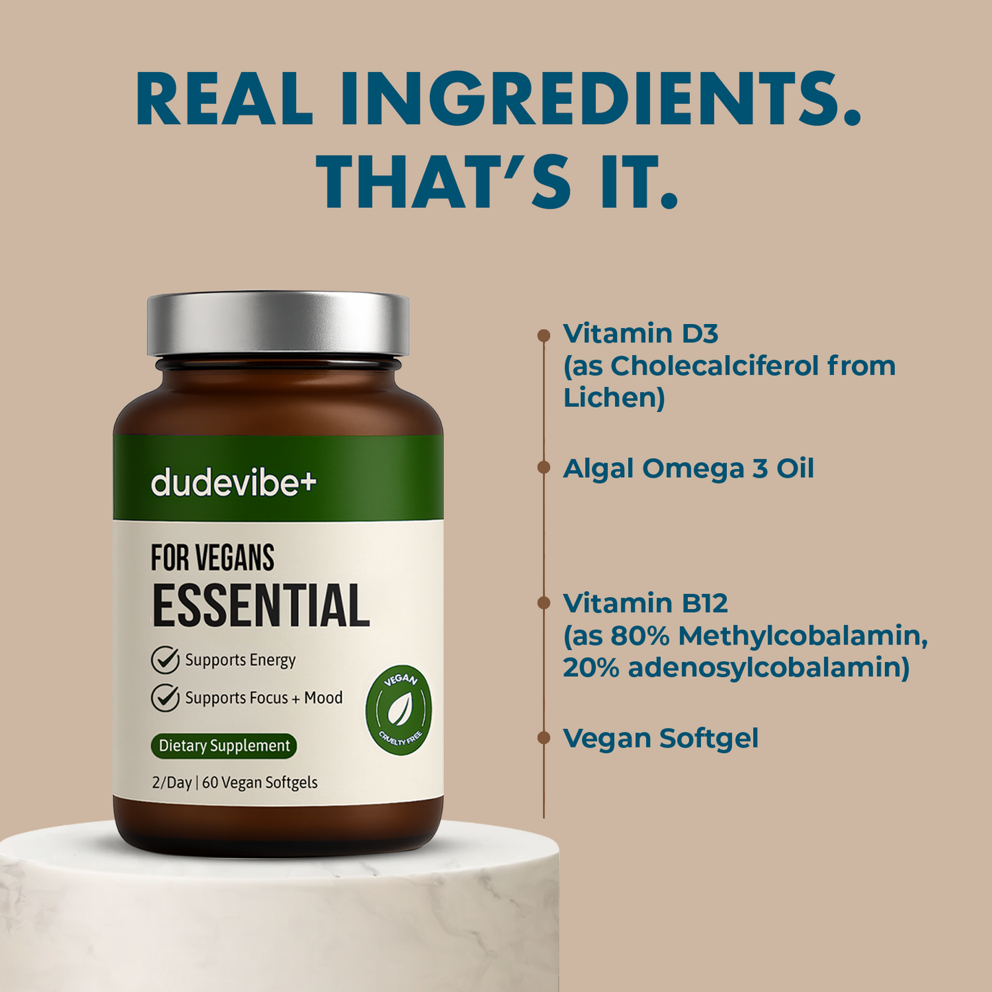 Dude Vibe Essential Vegan Multivitamin