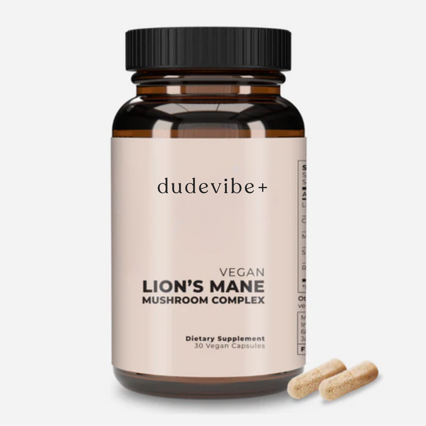 Dude Vibe Vegan Lion's Mane Mushroom Complex Supplement