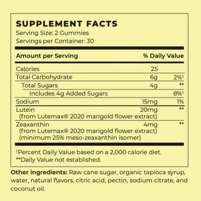 Dude Vibe Vegan Lutein & Zeaxanthin Eye Health Gummies